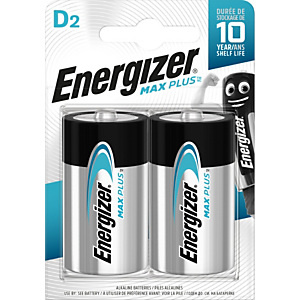 Energizer Alkaline Max Plus Pilas alcalinas D/LR20 1,5 V, no recargables, blíster de 2 Energizer Alkaline Max Plus Pilas alcalinas D/LR20 1,5 V, no recargables, blíster de 2