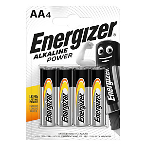 Energizer Alkaline Power Pilas alcalinas AA/LR06 1,5 V, no recargables, blíster de 4 Energizer Alkaline Power Pilas alcalinas AA/LR06 1,5 V, no recargables, blíster de 4