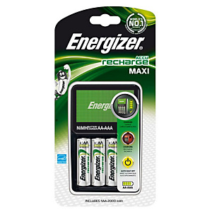 Energizer Caricabatterie Maxi Per batterie AA e AAA + 4 AA a 2000 mAh<BR> Energizer Caricabatterie Maxi Per batterie AA e AAA + 4 AA a 2000 mAh<BR>