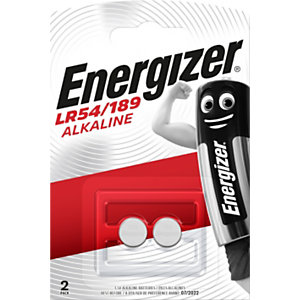 Energizer LR54/189 Miniature Alkaline Pilas alcalinas de botón LR54/189 1,5 V, 80 mAh, no recargables, blíster de 2