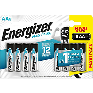 Energizer Max Plus Mignon Batterie AA, Alcaline-Manganese (confezione 8 pezzi) Energizer Max Plus Mignon Batterie AA, Alcaline-Manganese (confezione 8 pezzi)