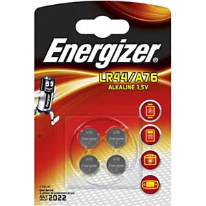 Energizer Miniature Alcaline LR44/A76 Batteria a bottone, Non ricaricabile, 1,5 V (Blister 4 pezzi) Energizer Miniature Alcaline LR44/A76 Batteria a bottone, Non ricaricabile, 1,5 V (Blister 4 pezzi)