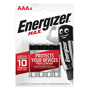 Energizer Pila alcalina Max, Ministilo AAA, 1,5 Volt (confezione 4 pezzi) Energizer Pila alcalina Max, Ministilo AAA, 1,5 Volt (confezione 4 pezzi)