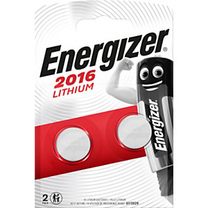 Energizer Pila de botón Miniature Lithium CR2016 3V 90 mAh no recargable Pack 2 unid