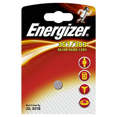 Energizer Pila de botón Silver Oxide 357/303 1,55V no recargable