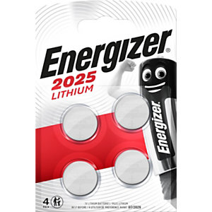 ENERGIZER Pila a bottone Litio CR2025, 3 V (confezione 4 pezzi)