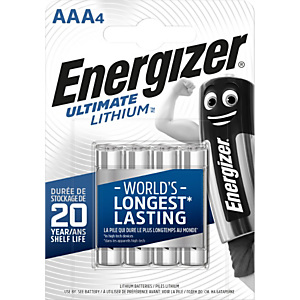 ENERGIZER Pila Litio Ultimate Lithium, Mini stilo AAA 1,5 V (confezione 4 pezzi) ENERGIZER Pila Litio Ultimate Lithium, Mini stilo AAA 1,5 V (confezione 4 pezzi)