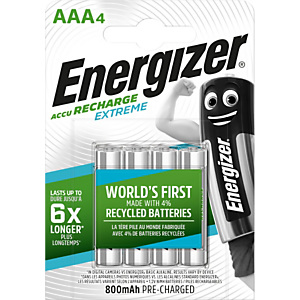 ENERGIZER Pila ricaricabile Extreme, Mini stilo AAA, 800 mAh, 1,2 V (confezione 4 pezzi) ENERGIZER Pila ricaricabile Extreme, Mini stilo AAA, 800 mAh, 1,2 V (confezione 4 pezzi)