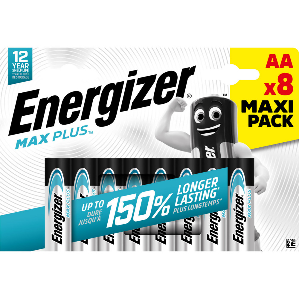 Energizer Pile alcaline AA / LR6 Max Plus - Lot de 8