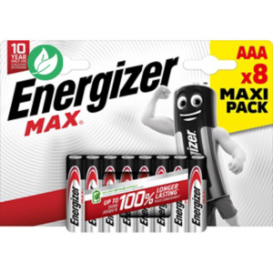 Energizer Pile alcaline AAA / LR3 Max - Lot de 8