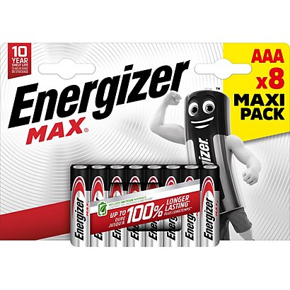 Pile alcaline Energizer AAA / LR3 Max - Lot de 8 - JPG