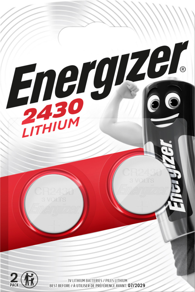 Energizer Pile bouton Lithium CR 2430 - Lot de 2