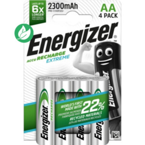 Energizer Pile rechargeable AA / HR6 Extreme - 2300 mAh - Lot de 4