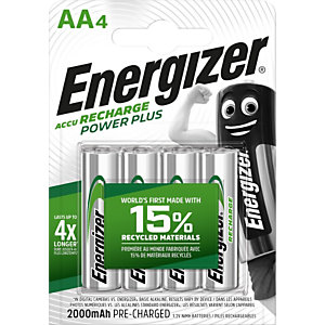 Energizer Pile rechargeable AA / HR6 Power Plus - 2000 mAh - Lot de 4 accus