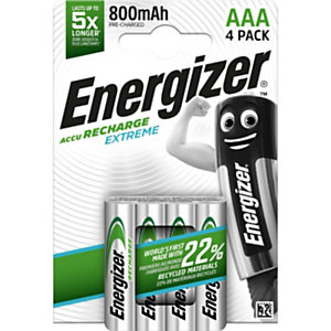 Energizer Pile rechargeable AAA / HR3 Extreme - 800 mAh - Lot de 4