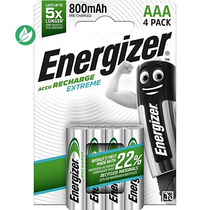 Energizer Pile rechargeable AAA / HR3 Extreme - 800 mAh - Lot de 4