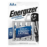 Energizer Ultimate Lithium Pilas de litio AA/LR06 1,5 V, 2000 mAh, no recargables, blíster de 4 Energizer Ultimate Lithium Pilas de litio AA/LR06 1,5 V, 2000 mAh, no recargables, blíster de 4
