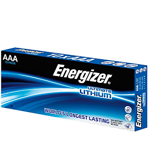 Energizer Ultimate Lithium Pilas de litio AAA/LR03 1,5 V, 2000 mAh, no recargables, paquete de 10 Energizer Ultimate Lithium Pilas de litio AAA/LR03 1,5 V, 2000 mAh, no recargables, paquete de 10