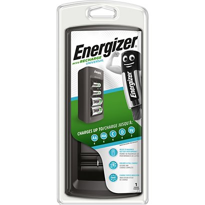 Energizer Universal Caricabatterie per batterie ricaricabili AA, AAA, C, D  e da 9 V - Caricabatterie
