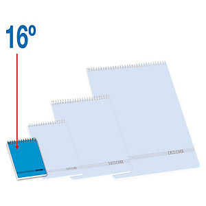 ENRI Bloc con tapa, 16º, cuadriculado, 80 hojas, cubierta cartón, azul