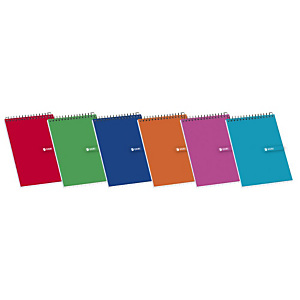 ENRI Bloc con tapa, 16º, cuadriculado, 80 hojas, cubierta cartón plastificado, colores surtidos ENRI Bloc con tapa, 16º, cuadriculado, 80 hojas, cubierta cartón plastificado, colores surtidos