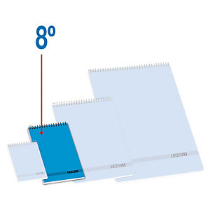 ENRI Bloc con tapa, 8º, cuadriculado, 80 hojas, cubierta cartón, azul