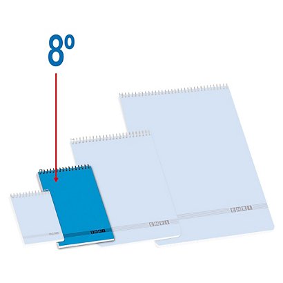 ENRI Bloc con tapa, 8º, cuadriculado, 80 hojas, cubierta cartón, azul - 1
