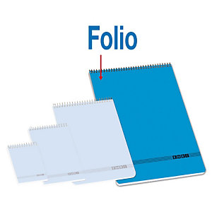 ENRI Bloc con tapa, Folio, cuadriculado, 80 hojas, cubierta cartón, azul