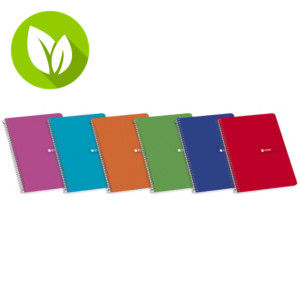 ENRI Cuaderno, 4º, cuadriculado, 80 hojas, cubierta blanda cartón plastificado, colores surtidos