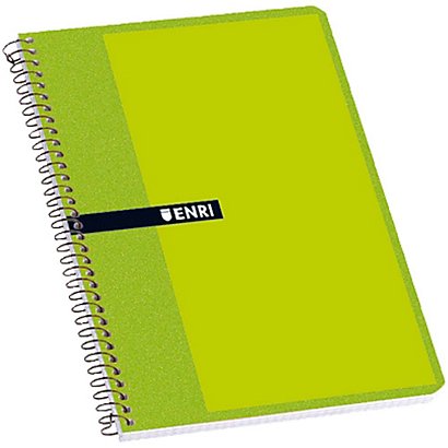 ENRI Cuaderno, 4º, cuadriculado, 80 hojas, cubierta dura cartón, colores surtidos