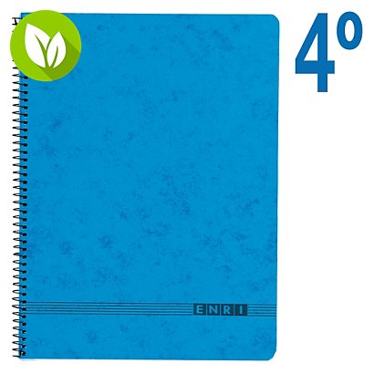 ENRI Cuaderno, 4º, liso, 80 hojas, cubierta blanda cartón, azul