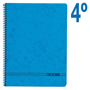 ENRI Cuaderno, 4º, liso, 80 hojas, cubierta blanda cartón, azul ENRI Cuaderno, 4º, liso, 80 hojas, cubierta blanda cartón, azul