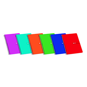 ENRI Cuaderno, 8º, cuadriculado, 80 hojas, cubierta blanda cartón, colores surtidos ENRI Cuaderno, 8º, cuadriculado, 80 hojas, cubierta blanda cartón, colores surtidos