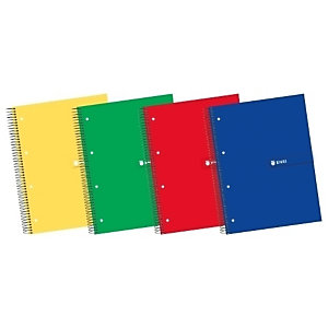 ENRI Cuaderno, A4+, cuadriculado, 160 hojas, cubierta dura cartón, colores surtidos