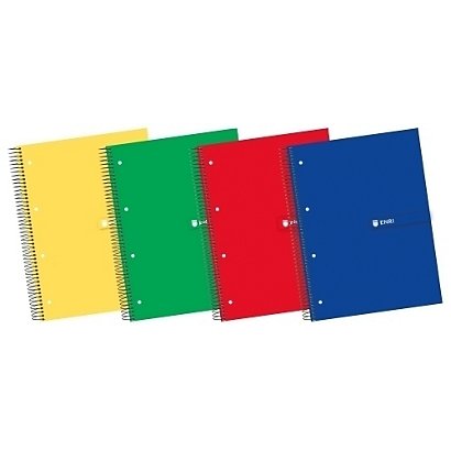 ENRI Cuaderno, A4+, cuadriculado, 160 hojas, cubierta dura cartón, colores surtidos - 1