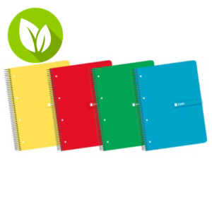 ENRI Cuaderno, A4+, cuadriculado, 160 hojas, cubierta dura cartón, colores surtidos ENRI Cuaderno, A4+, cuadriculado, 160 hojas, cubierta dura cartón, colores surtidos