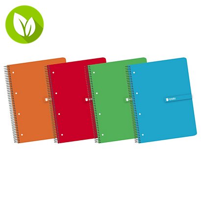 ENRI Cuaderno, A4+, cuadriculado, 160 hojas, cubierta dura cartón, colores surtidos - 1