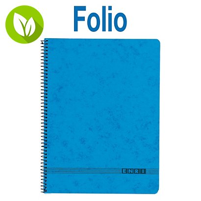 ENRI Cuaderno, Folio, cuadriculado, 80 hojas, cubierta blanda cartón, azul - 1