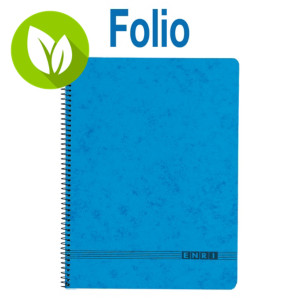 ENRI Cuaderno, Folio, liso, 80 hojas, cubierta blanda cartón, azul