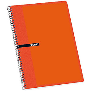 ENRI Cuaderno, Folio, liso, 80 hojas, cubierta blanda cartón, colores surtidos