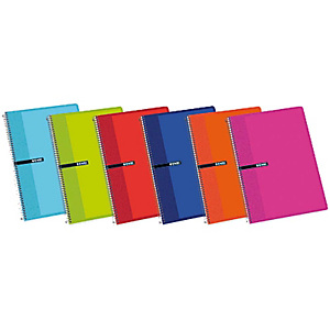 ENRI Cuaderno, Folio, milimetrado, 80 hojas, cubierta dura cartón, colores surtidos ENRI Cuaderno, Folio, milimetrado, 80 hojas, cubierta dura cartón, colores surtidos