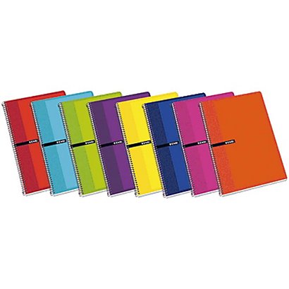 ENRI Profesional Cuaderno, Folio, cuadriculado, 100 hojas, cubierta estra dura de cartón, colores surtidos