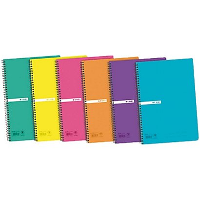 ENRI Profesional Cuaderno, Folio, cuadriculado, 80 hojas, cubierta polipropileno, colores surtidos