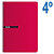 ENRI Status Cuaderno, 4º, cuadriculado, 100 hojas, cubierta dura cartón, rojo - 1