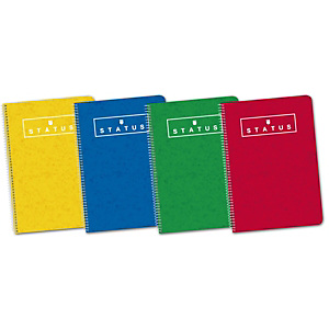ENRI Status Cuaderno, 4º, cuadriculado, 80 hojas, cubierta dura cartón, colores surtidos ENRI Status Cuaderno, 4º, cuadriculado, 80 hojas, cubierta dura cartón, colores surtidos