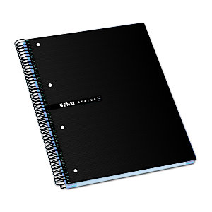 ENRI Status Cuaderno, A4+, cuadriculado, 160 hojas, cubierta extradura cartón, negro