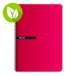 ENRI Status Cuaderno, Folio, cuadriculado, 100 hojas, cubierta dura cartón, rojo