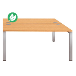 Ensemble 2 bureaux droits E-link - L.160 x P.163 cm - Plateau Chêne - Pieds Aluminium Ensemble 2 bureaux droits E-link - L.160 x P.163 cm - Plateau Chêne - Pieds Aluminium