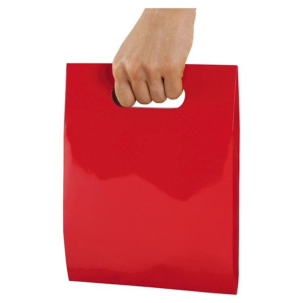 Envelope de papel vermelho plastificado com asa pré-cortada 20x24x8 cm - 3