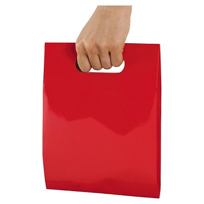 Envelope de papel vermelho plastificado com asa pré-cortada 20x24x8 cm - 1